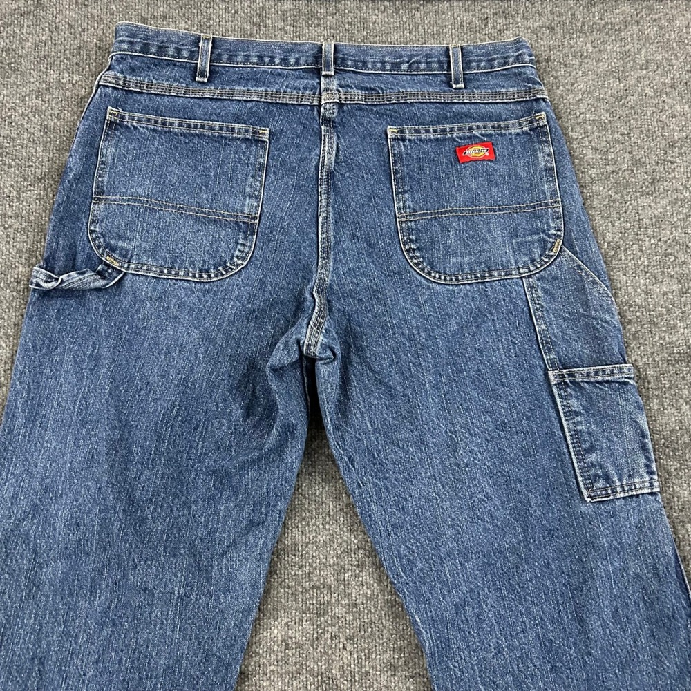 Dickies Jeans Mens Size 36x32 Blue Carpenter Relaxed Fit Denim Workwear Utility